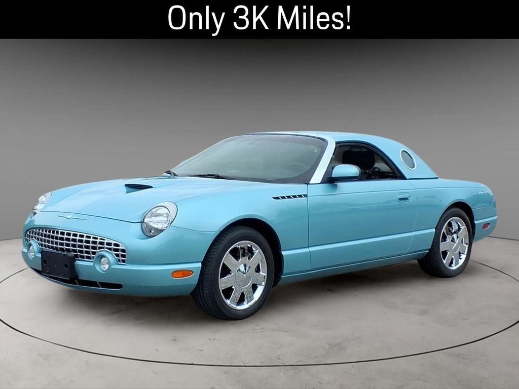 2002 Ford Thunderbird Deluxe in Thunderbird Blue — front three-quarter view