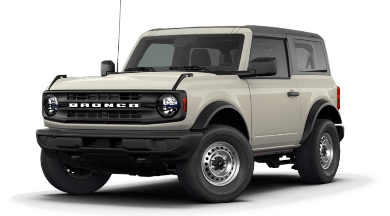 2026 Ford Bronco Base in Desert Sand — front three-quarter view