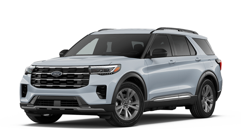 2026 Ford Explorer Active in White Metallic — front three-quarter view